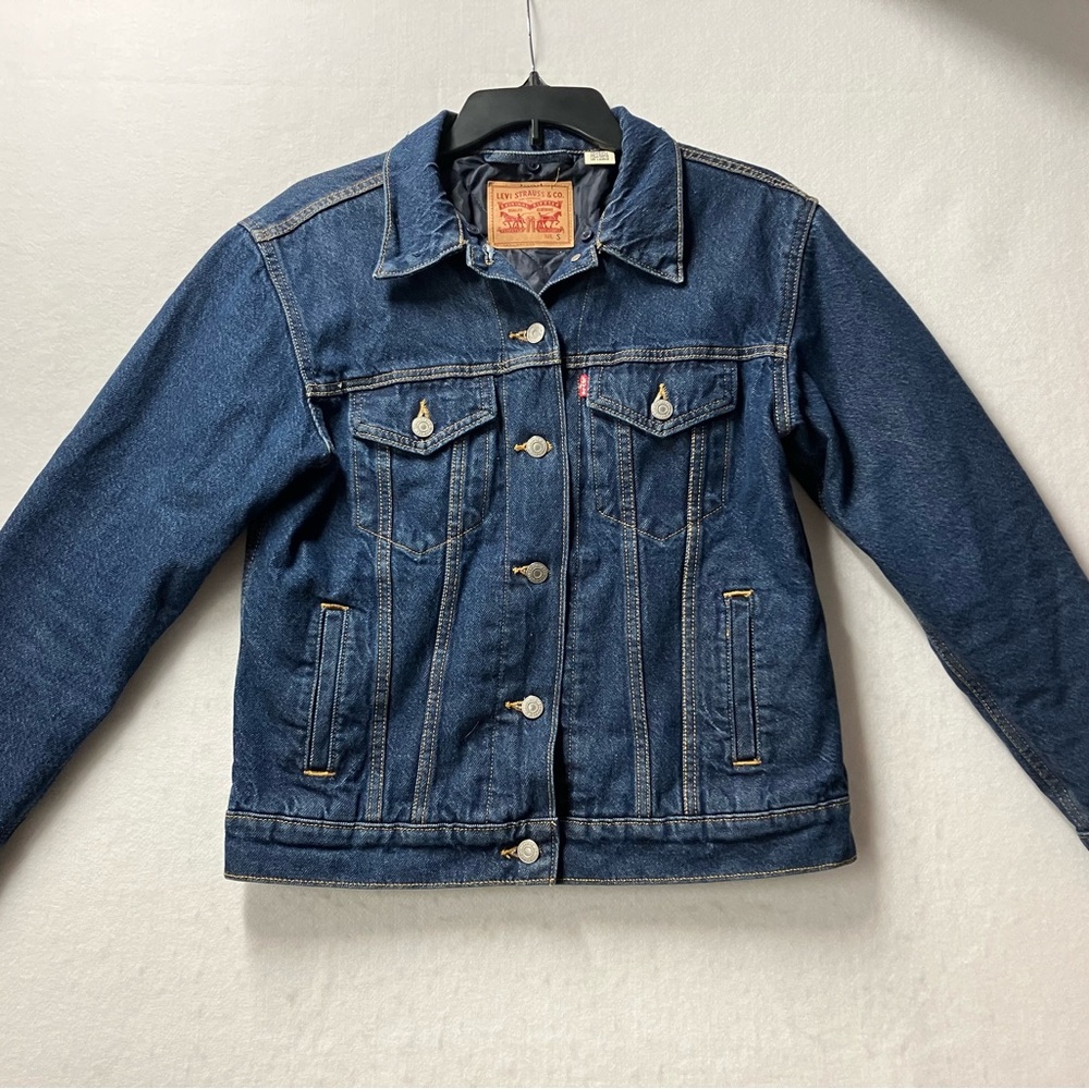 Womens Levi Strauss Denim Jacket Insulated Quilted Womens Size Small
